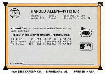 1990 Best #161 Harold Allen Back