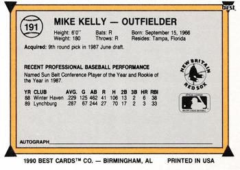 1990 Best #191 Mike Kelly Back