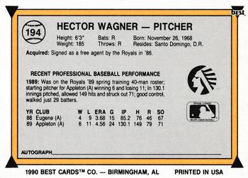 1990 Best #194 Hector Wagner Back