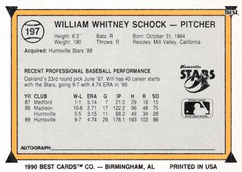 1990 Best #197 William Schock Back