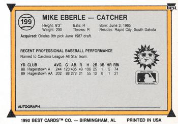 1990 Best #199 Mike Eberle Back