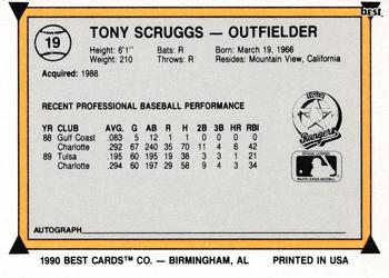 1990 Best #19 Tony Scruggs Back