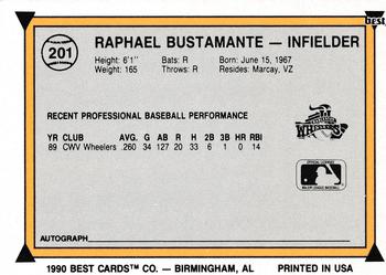 1990 Best #201 Raphael Bustamante Back