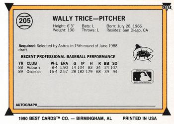 1990 Best #205 Wally Trice Back