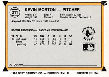 1990 Best #211 Kevin Morton Back