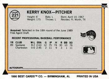 1990 Best #221 Kerry Knox Back