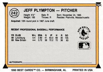 1990 Best #242 Jeff Plympton Back