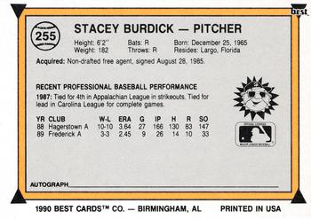1990 Best #255 Stacey Burdick Back