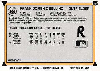 1990 Best #266 Frank Bellino Back