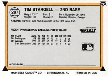 1990 Best #297 Tim Stargell Back