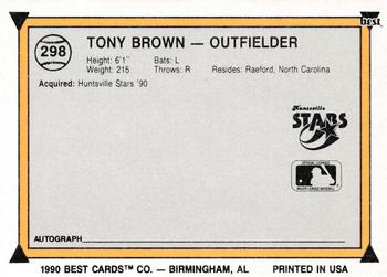 1990 Best #298 Tony Brown Back