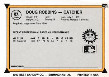 1990 Best #53 Doug Robbins Back