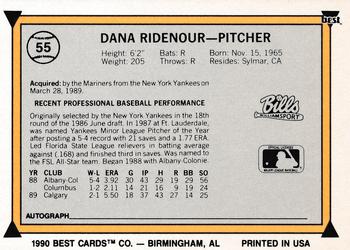 1990 Best #55 Dana Ridenour Back