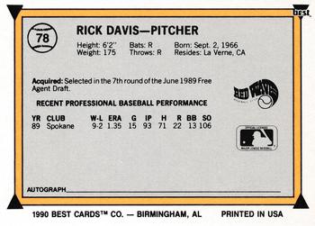 1990 Best #78 Rick Davis Back