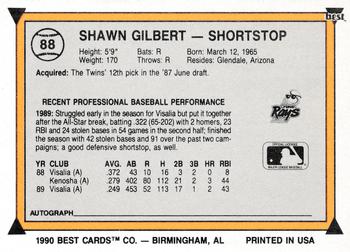 1990 Best #88 Shawn Gilbert Back