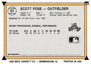 1990 Best #91 Scott Pose Back