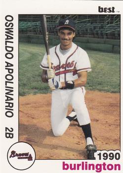 1990 Best Burlington Braves #6 Oswaldo Apolinario  Front