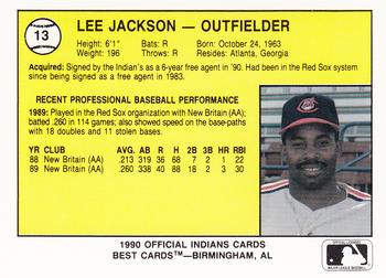 1990 Best Canton-Akron Indians #13 Lee Jackson Back
