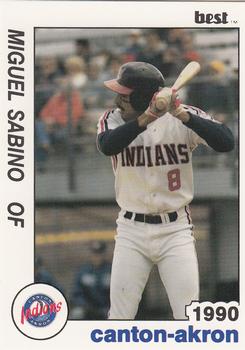 1990 Best Canton-Akron Indians #15 Miguel Sabino  Front