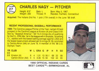 1990 Best Canton-Akron Indians #27 Charles Nagy  Back