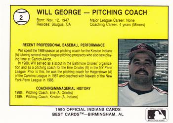 1990 Best Canton-Akron Indians #2 Will George Back