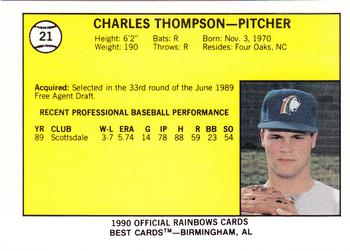 1990 Best Charleston Rainbows #21 Charles Thompson  Back