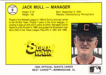1990 Best Clinton Giants #9 Jack Mull Back