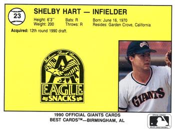 1990 Best Everett Giants #23 Shelby Hart  Back