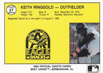 1990 Best Everett Giants #27 Keith Ringgold  Back
