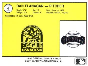 1990 Best Everett Giants #4 Dan Flanagan  Back