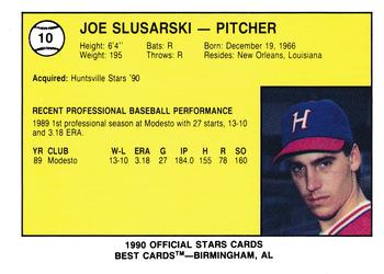 1990 Best Huntsville Stars #10 Joe Slusarski  Back