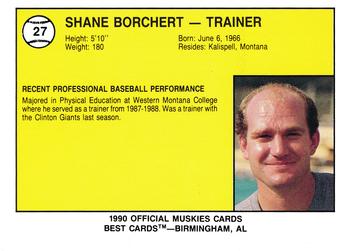 1990 Best Madison Muskies #27 Shane Borchert Back