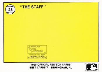 1990 Best New Britain Red Sox #28 The Staff  Back