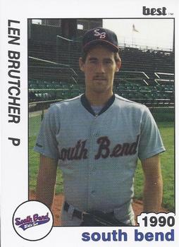 1990 Best South Bend White Sox #1 Len Brutcher  Front