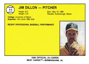 1990 Best Southern Oregon Athletics #11 Jim Dillon  Back