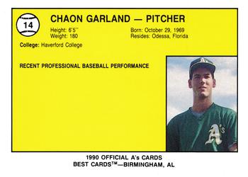 1990 Best Southern Oregon Athletics #14 Chaon Garland  Back