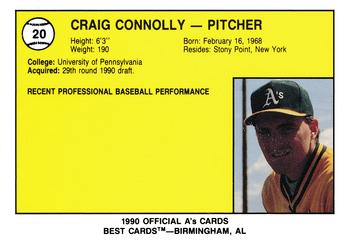 1990 Best Southern Oregon Athletics #20 Craig Connolly  Back