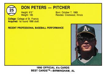 1990 Best Southern Oregon Athletics #25 Don Peters  Back