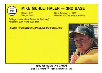 1990 Best Southern Oregon Athletics #26 Mike Muhlethaler  Back