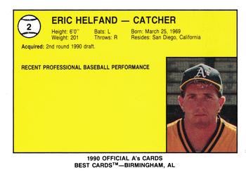 1990 Best Southern Oregon Athletics #2 Eric Helfand  Back