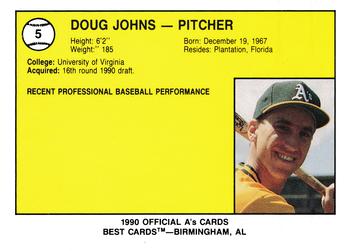 1990 Best Southern Oregon Athletics #5 Doug Johns  Back