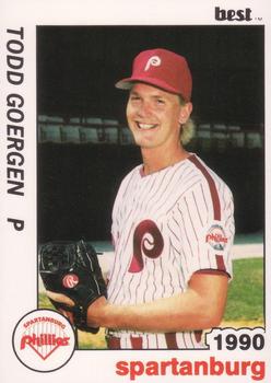 1990 Best Spartanburg Phillies #5 Todd Goergen  Front