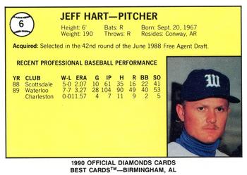 1990 Best Waterloo Diamonds #6 Jeff Hart  Back