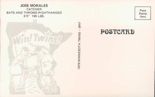 1979 Minnesota Twins Postcards #NNO Jose Morales Back