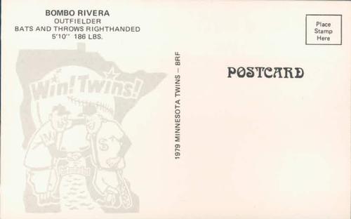 1979 Minnesota Twins Postcards #NNO Bombo Rivera Back