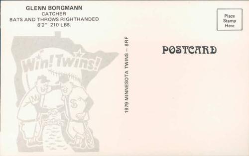 1979 Minnesota Twins Postcards #NNO Glenn Borgmann Back