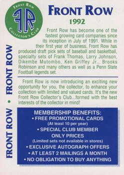 1992 Front Row Draft Picks #NNO Collector's Club Membership Front