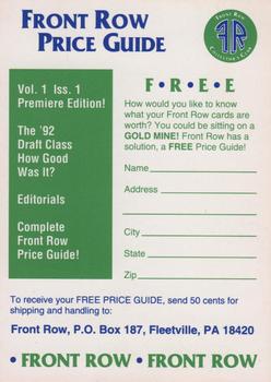 1992 Front Row Draft Picks #NNO Price Guide Offer Front