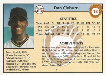 1992 Front Row Draft Picks #18 Danny Clyburn Back
