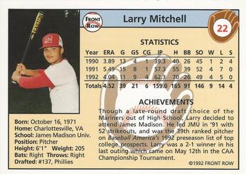 1992 Front Row Draft Picks #22 Larry Mitchell Back